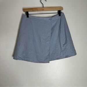 Open Edit Medium Button Wrap Skirt Blue Chambray CP‎